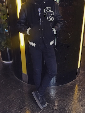 「SPAO（スパオ）のアイテム（スタジャン）」を使った、ZHUzhuqi094さん（メンズ・173cm）の冬コーディネート