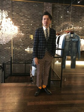 「GUILD PRIME（ギルドプライム）のアイテム（テーラードジャケット）」を使った、Guaさん（メンズ・177cm）の夏コーディネート