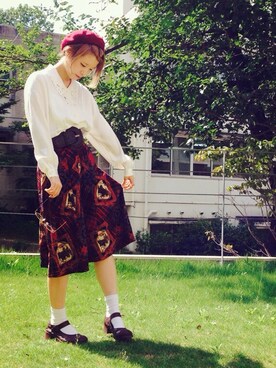 「tricot COMME des GARCONS（トリココムデギャルソン）のアイテム（レッグウェア）」を使った、MaayaSugaさん（レディース・160cm）の秋コーディネート