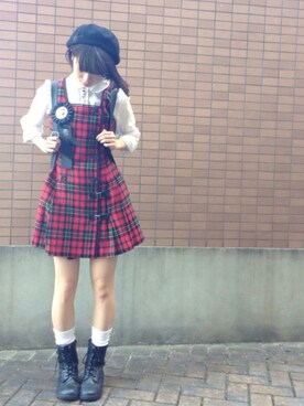 「UNIF」｜「アイテム（ワンピース）」を使った、MaayaSugaさん（レディース・160cm）の秋コーディネート