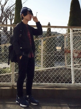 「タータンチェック」｜「アイテム（ニットキャップ/ビーニー）」を使った、ｾﾘｻﾞﾜさん（メンズ・161cm）の春コーディネート