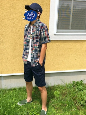 「アイテム（キャップ）」を使った、KANさん（メンズ・170cm・10代）の夏コーディネート