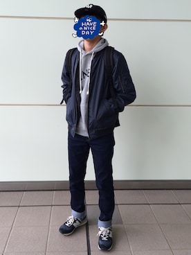 「アイテム（ミリタリージャケット）」を使った、KANさん（メンズ・170cm・10代）の秋コーディネート
