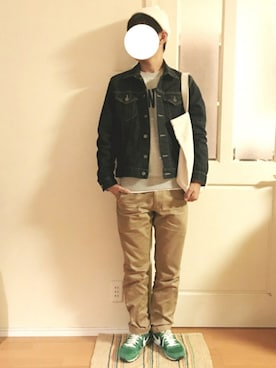 「SEVENDAYS=SUNDAY（セブンデイズサンデイ）のアイテム（ニットキャップ/ビーニー）」を使った、KANさん（メンズ・171cm）の秋コーディネート