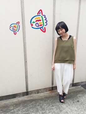 「黒サンダル」｜「アイテム（その他）」を使った、®️さん（レディース・155cm）の夏コーディネート