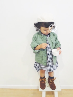 「babygap」｜「アイテム（ミリタリージャケット）」を使った、ranatumeさん（キッズ・90cm）の夏コーディネート
