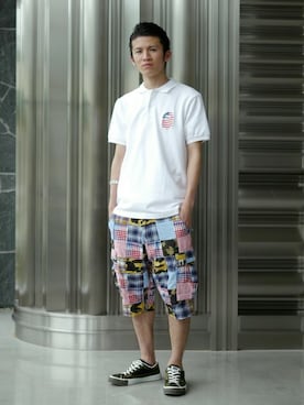 「A BATHING APE（アベイシングエイプ）のアイテム（アクセサリー）」を使った、大嶋 一規さん（メンズ・167cm）の春コーディネート