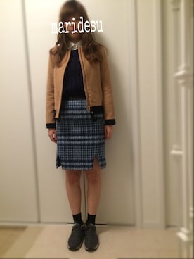 「チドリ柄」｜「アイテム（その他アウター）」を使った、MARIさん（レディース・164cm）の秋コーディネート