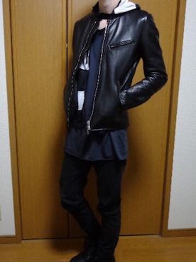 「LAD MUSICIAN（ラッドミュージシャン）のアイテム（その他トップス）」を使った、mebiusさん（メンズ・174cm）の秋コーディネート