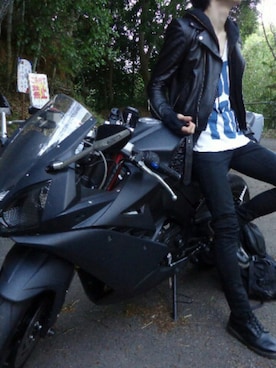 「ラッドミュージシャン」｜「アイテム（ライダースジャケット）」を使った、mebiusさん（メンズ・172cm）の春コーディネート