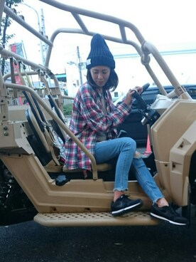 「AVAN LILY（アヴァンリリィ）のアイテム（シャツワンピース）」を使った、jamicoさん（レディース・165cm）の秋コーディネート