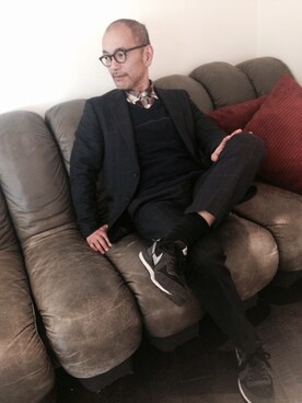 「アイテム（カバーオール）」を使った、林田幸一さん（メンズ・169cm）の冬コーディネート