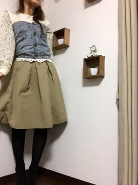 「Ungrid（アングリッド）のアイテム（チューブトップ）」を使った、▷▷ Yayoさん（レディース・153cm）の冬コーディネート