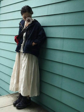 「アウトドアミックス」｜「アイテム（その他シューズ）」を使った、まいこさん（レディース・160cm）の秋コーディネート