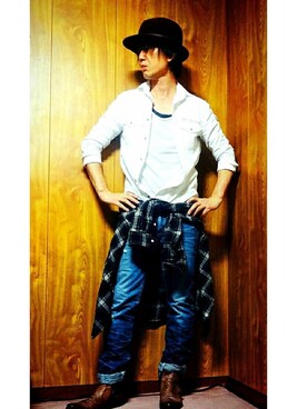 「 キレイめ」｜「アイテム（ブーツ）」を使った、TetsuyaAshitaniさん（メンズ・175cm）の秋コーディネート