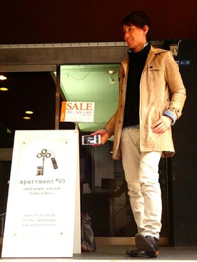 「Bump N’ GRIND（バンプ アンド グラインド）のアイテム（ブーツ）」を使った、TetsuyaAshitaniさん（メンズ・175cm）の冬コーディネート