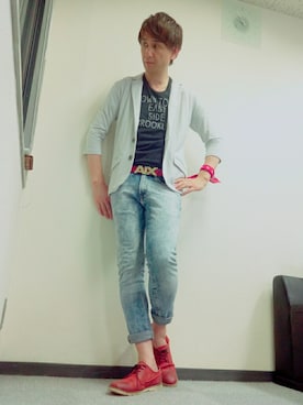 「ARGIS（アルジス）のアイテム」を使った、TetsuyaAshitaniさん（メンズ・175cm）の夏コーディネート