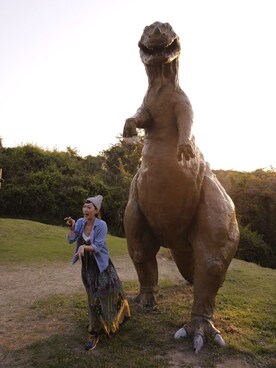 「恐竜のアイテム（アクセサリー、ブラウン系）」を使った、✰Tama LFMAO✰さん（レディース・166cm）の春コーディネート