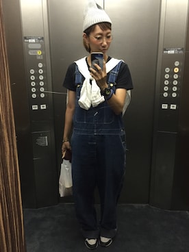 「Dickies（ディッキーズ）のアイテム（サロペット/オーバーオール、ブルー系）」を使った、✰Tama LFMAO✰さん（レディース・166cm）の夏コーディネート