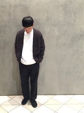 「シャギー」｜「アイテム（スウェット）」を使った、Takuma Higashiさん（メンズ・175cm）の秋コーディネート