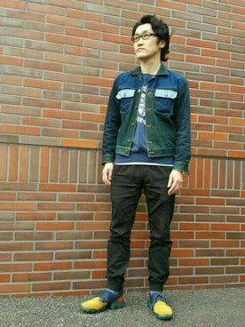 「Levi's」｜「アイテム（デニムジャケット）」を使った、KOUYAさん（メンズ・170cm）の春コーディネート