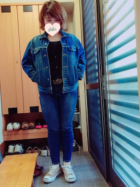 「BLUEPOPS（ブルーポップス）のアイテム」を使った、美容師まゆそんさん（レディース・165cm）の秋コーディネート