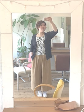 「BLUEPOPS（ブルーポップス）のアイテム」を使った、美容師まゆそんさん（レディース・165cm）の春コーディネート