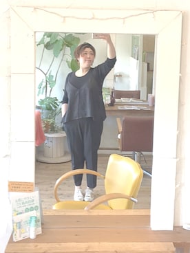 「BLUEPOPS（ブルーポップス）のアイテム」を使った、美容師まゆそんさん（レディース・165cm）の春コーディネート