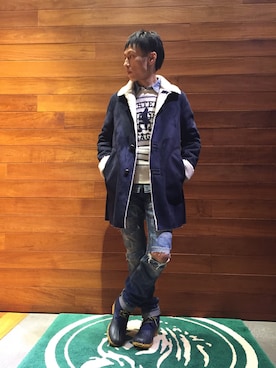 「スウェット×シャツ」｜「アイテム（ジャケット/アウター）」を使った、RYUさん（メンズ・172cm）の秋コーディネート