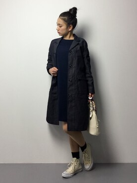 「PAR ICI（パーリッシィ）のアイテム（その他アウター）」を使った、東舞華さん（レディース・163cm）の冬コーディネート