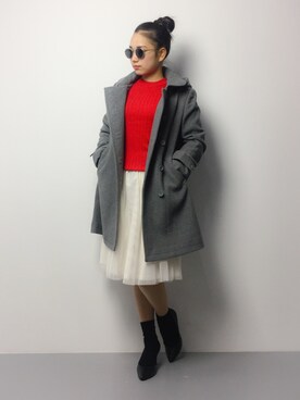 「RODEO CROWNS WIDE BOWL（ロデオクラウンズワイドボウル）のアイテム（その他アウター）」を使った、東舞華さん（レディース・163cm）の冬コーディネート