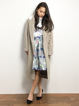 「REDYAZEL（レディアゼル）のアイテム（その他アウター）」を使った、東舞華さん（レディース・163cm）の冬コーディネート