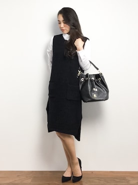 「STRAVITA（ストラヴィータ）のアイテム」を使った、東舞華さん（レディース・163cm）の冬コーディネート