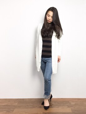 「PEACH JOHN（ピーチジョン）のアイテム」を使った、東舞華さん（レディース・163cm）の冬コーディネート