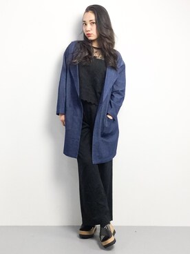 東舞華さん（レディース・163cm）の冬コーディネート