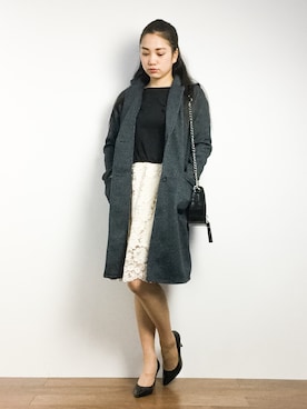 「Settimissimo（セッティミッシモ）のアイテム（チェスターコート）」を使った、東舞華さん（レディース・163cm）の冬コーディネート