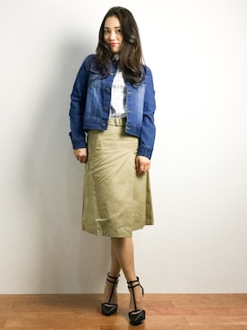 「UP START（アップスタート）のアイテム（ジャケット/アウター）」を使った、東舞華さん（レディース・163cm）の春コーディネート