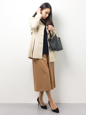 「CURRENT（カレント）のアイテム」を使った、東舞華さん（レディース・163cm）の春コーディネート
