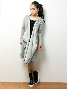 「チャイハネ（チャイハネ）のアイテム（カーディガン/ボレロ）」を使った、東舞華さん（レディース・163cm）の春コーディネート