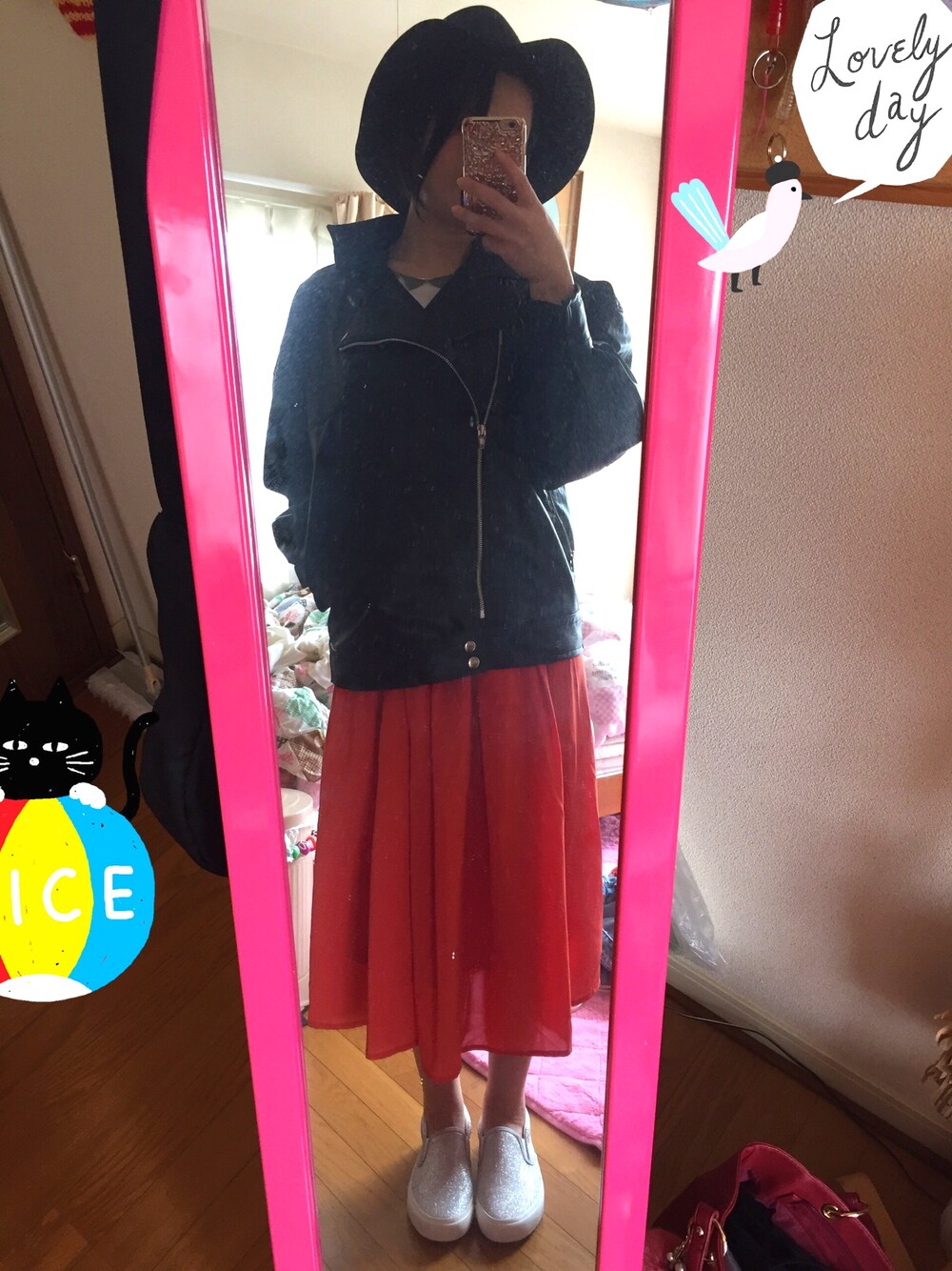 「missmarineのアイテム（ハット、ブラック系）」を使った、らふら。さん（レディース・159cm）の春コーディネートの1枚目の写真