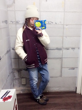 「Subciety（サブサエティ）のアイテム（ジャケット/アウター）」を使った、asumiさん（レディース・157cm）の冬コーディネート
