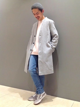 「デニムスキニーパンツ」｜高村さん（メンズ・174cm）の冬コーディネート