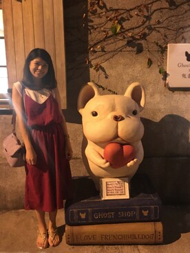 「アイテム（つなぎ/オールインワン、レッド系）」を使った、chachaさん（レディース・168cm）の秋コーディネート