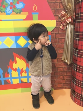 「90cm」｜「アイテム（その他アウター）」を使った、sooooo!!!さん（キッズ・70cm）の秋コーディネート
