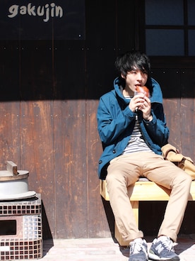 「Johnbull Private labo（ジョンブルプライベートラボ）のアイテム（マウンテンパーカー）」を使った、こういちさん（メンズ・176cm）の冬コーディネート