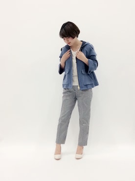 「コットンレース」｜「アイテム（ジャケット/アウター）」を使った、ななこさん（レディース・156cm）の春コーディネート