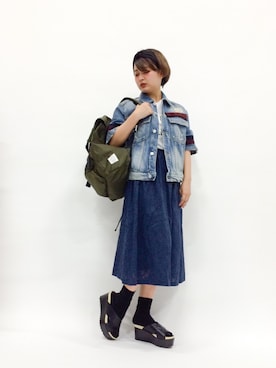 「Another Edition（アナザーエディション）のアイテム（その他アウター）」を使った、ななこさん（レディース・156cm）の春コーディネート