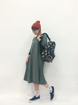 「LE JUN（ルジュン）のアイテム（帽子）」を使った、ななこさん（レディース・156cm）の春コーディネート