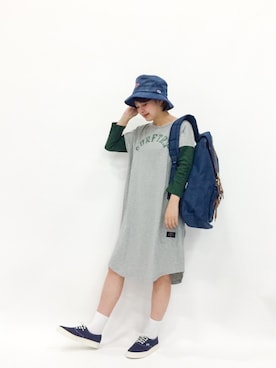 「SHIPS JET BLUE（シップスジェットブルー）のアイテム（バックパック/リュック）」を使った、ななこさん（レディース・156cm）の春コーディネート