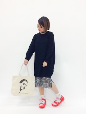 「CHAPTER WORLD select （チャプターワールドセレクト）のアイテム（シューズ）」を使った、ななこさん（レディース・156cm）の春コーディネート